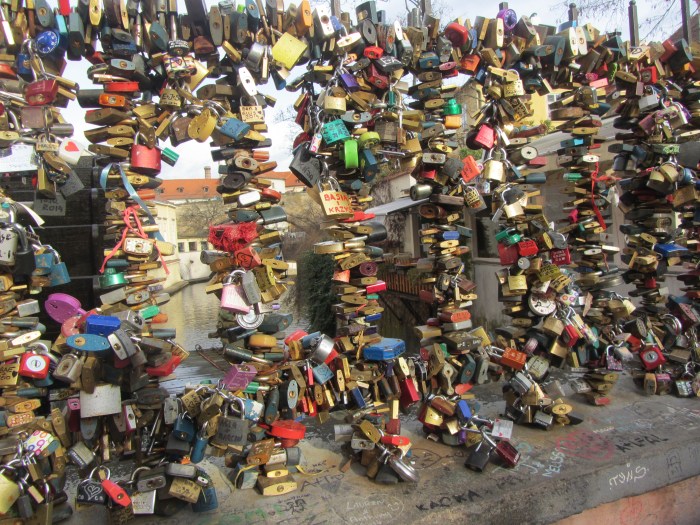 Love-locks in Prague, Czech Republic, 12.2014